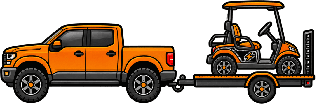 JR's solid orange mobile service truck from Big Sky Cart Rush